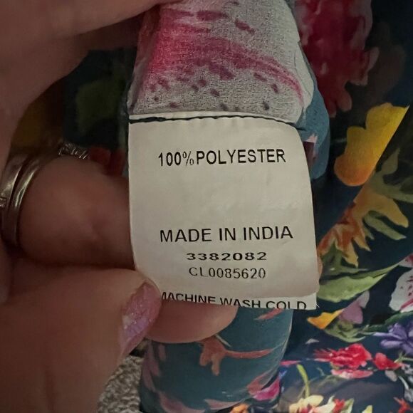 EShakti floral button front tunic women’s size Large-14 - Picture 10 of 10